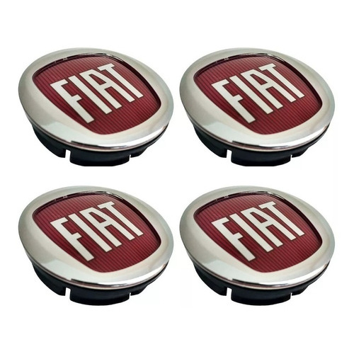 Jogo Calotinha De Roda Fiat Idea / Adventure 46,9mm Vermelho