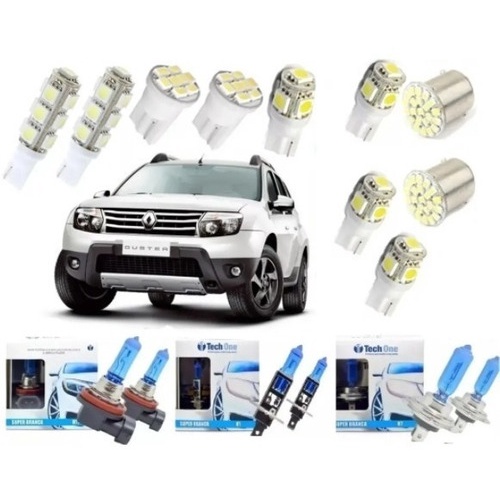 Kit Lampadas Led Duster Teto Placa + Super Brancas Techone