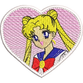 patch Sailor moon coração kawaii anime bordado patch termocolante