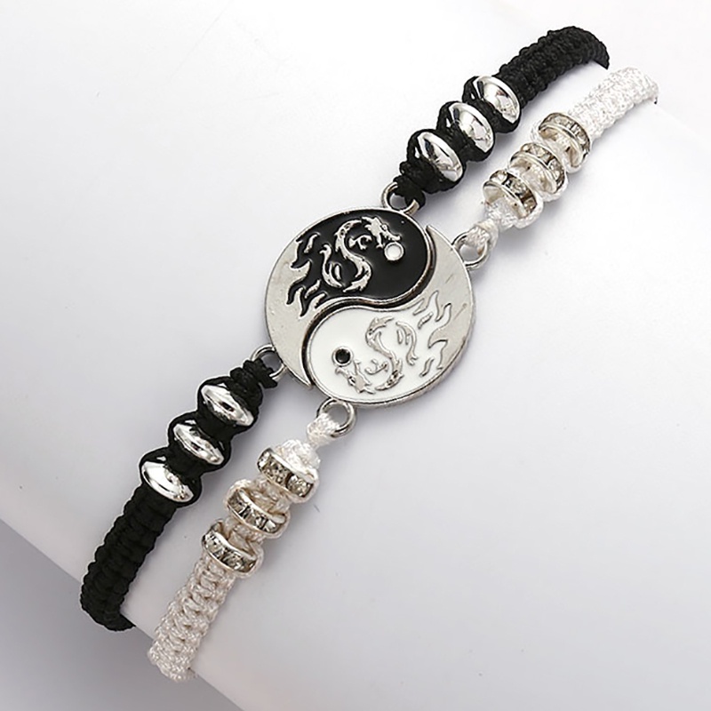 Pulseira De Casal Ajustável Com Pingente Dragão/Yin Yang/Tai Chi/Gossip Pulseiras Acessórios