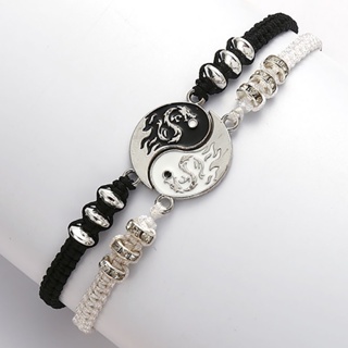 Pulseira De Casal Ajustável Com Pingente Dragão/Yin Yang/Tai Chi/Gossip Pulseiras Acessórios em Oferta na Shopee