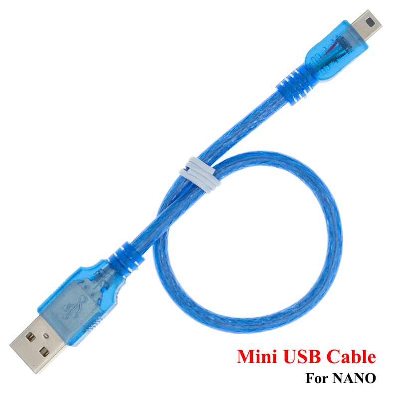 Cabo Usb 2.0 Azul Compativel Com Arduino Nano 30cm