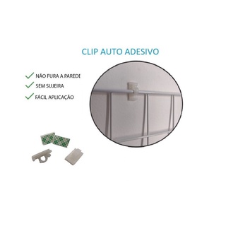 08 Clipes Auto adesivo Para Tela Aramada Memory Board Branco