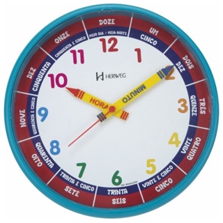 Relogio De Parede Herweg Educativo Infantil Moderno 6690 em Oferta na Shopee