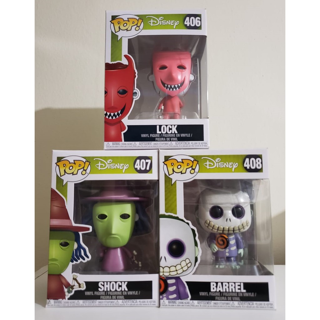 Funko Pop Lock, Shock E Barrel Nightmare Before Christmas Shopee Brasil