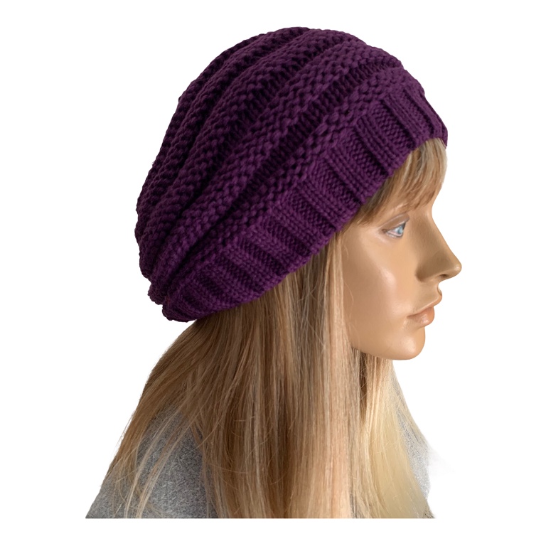 boina touca gorro de lã caidinha canelada