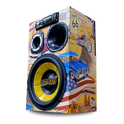Caixa Som Trio Automotiva Ativa Uso Residencial Bar Comercio Area Lazer Bluetooth Usb Fm Modulo Taramps 700w