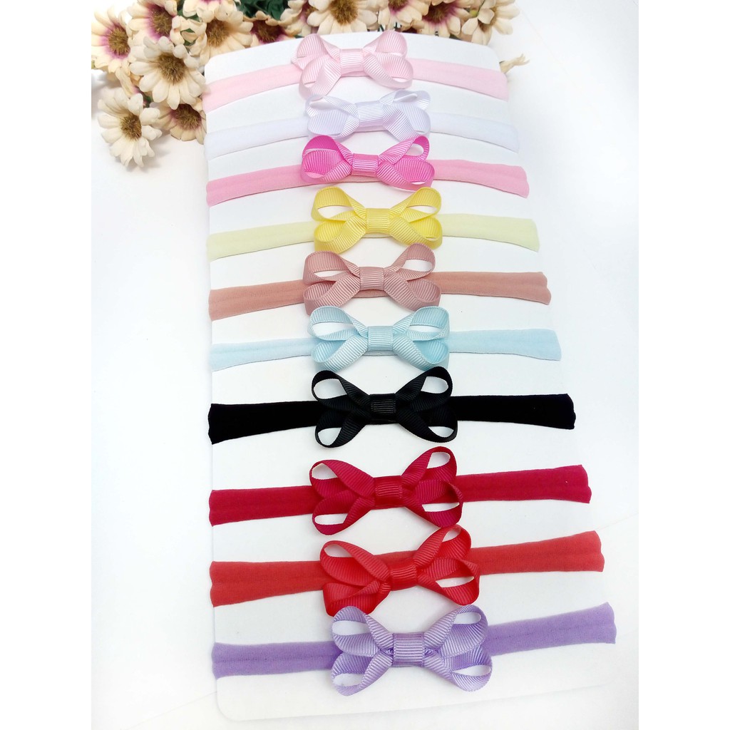 Faixas Tiara Bebê Cabelo Menina Laços Meia de Seda