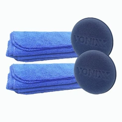 Kit Limpeza 2 Aplicador Espuma Automotivo + Kit com 2 Pano Microfibra