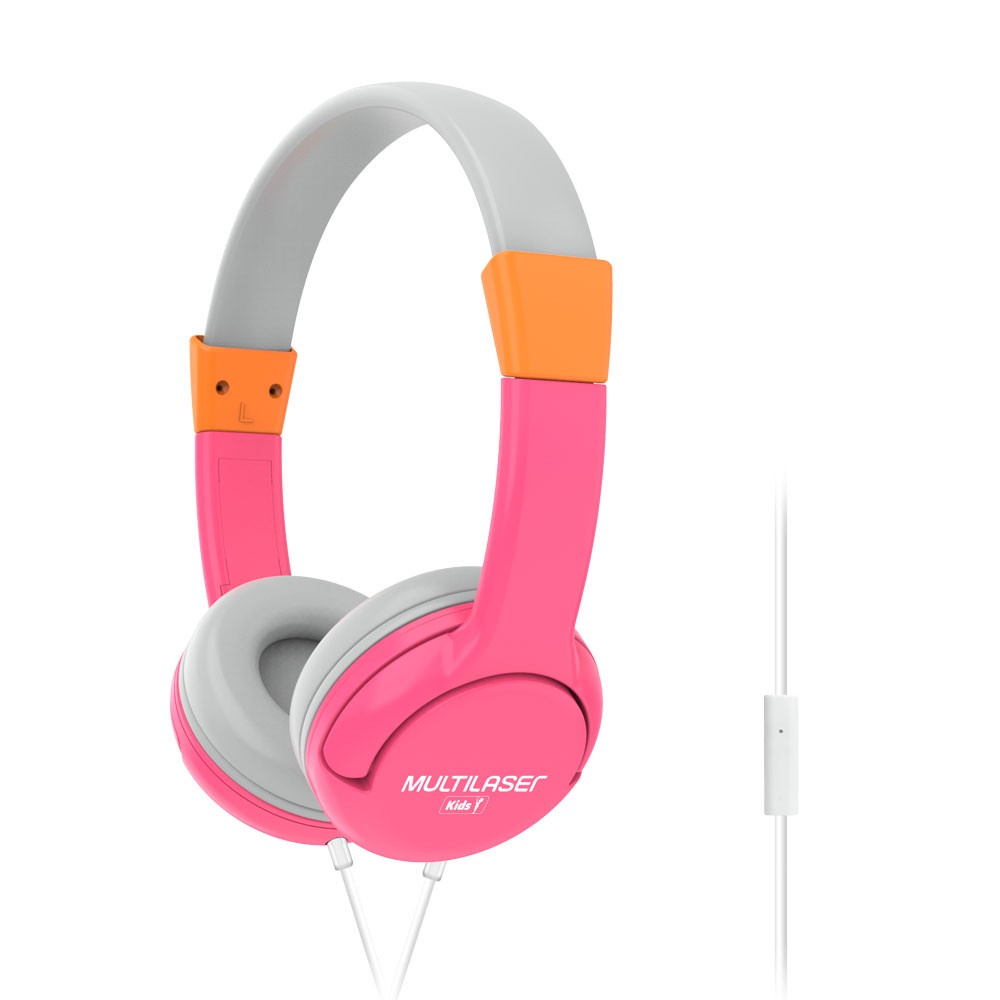 Headphone Multilaser Kids Happy com Haste Ajustável Rosa - PH378 - Audio