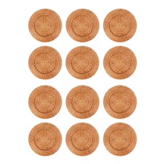 Kit 12 Sousplats Redondos em Rattan e Bambu 32cm Vietnã Artesanal Rústico Mesa Posta em Oferta na Shopee
