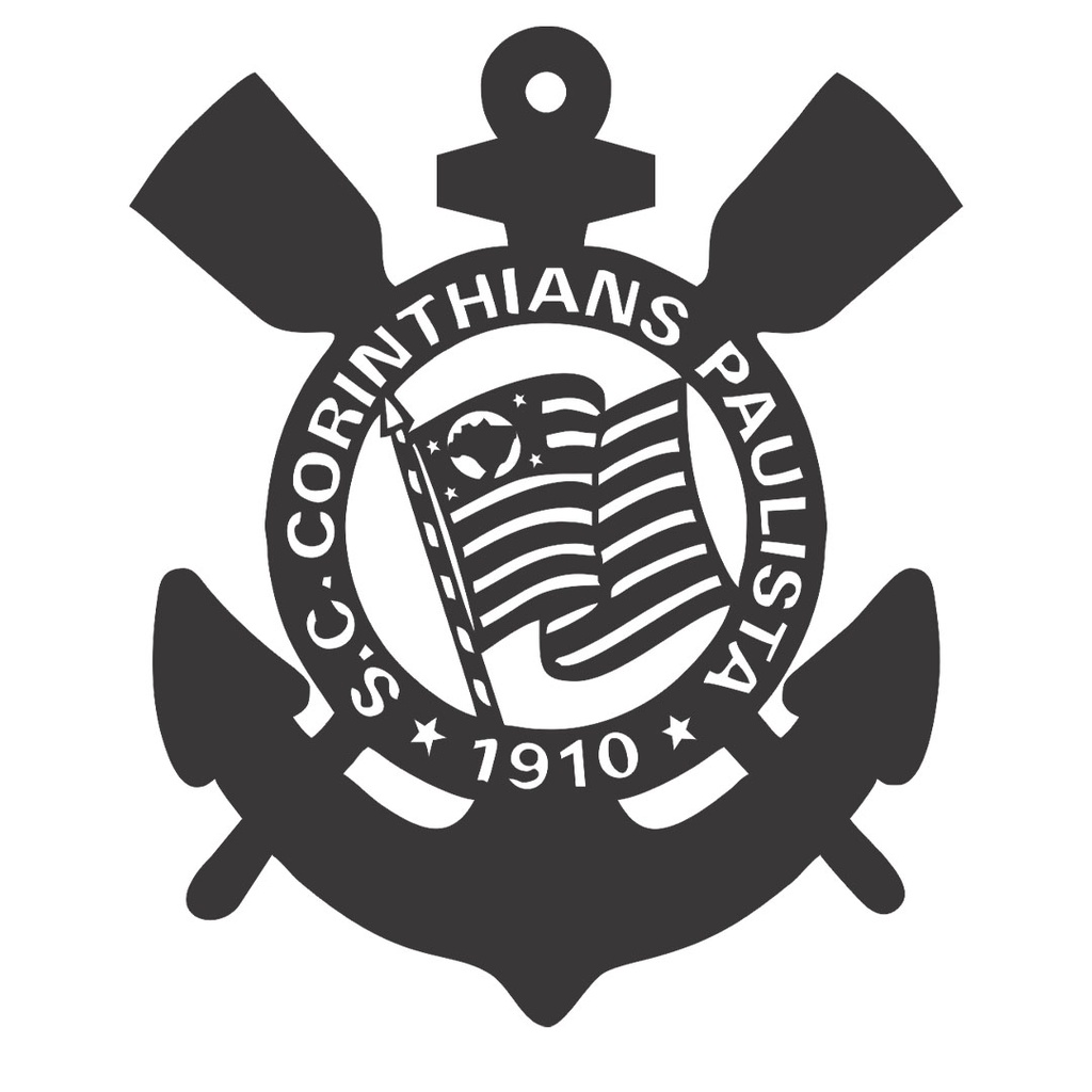 Quadro Decorativo Corinthians MDF Preto Fosco