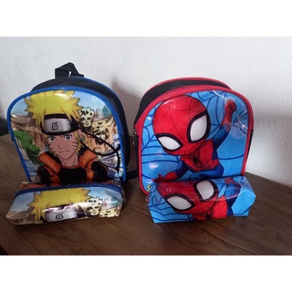 mochila lancheira e estojo escolar meninos personagens