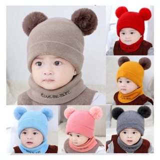 Kit Touca e Cachecol Bebê Inverno 2 a 12 Meses Unissex em Oferta na Shopee