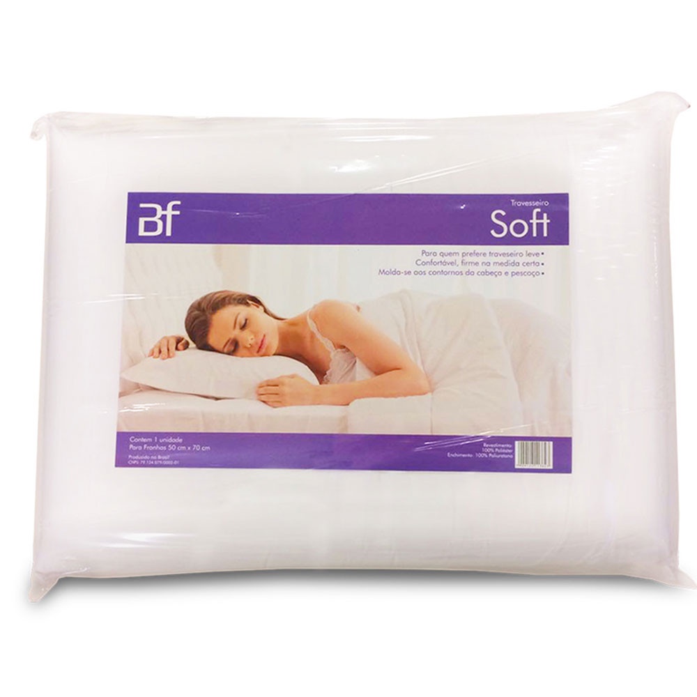 Travesseiro de Espuma Ortopédico Firme Antialérgico 50x70cm BF Colchões