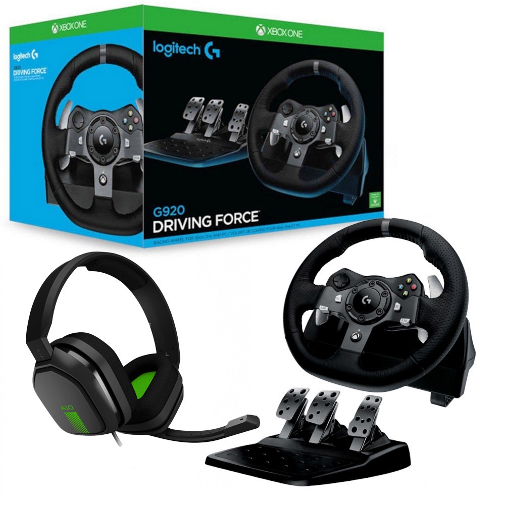 Kit Volante Logitech G920 Driving Force + Headset ASTRO Gaming A10 Xbox Series XS, Xbox One e