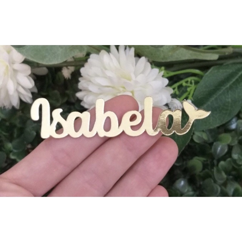 30 unidades aplique nome dourado ou prata