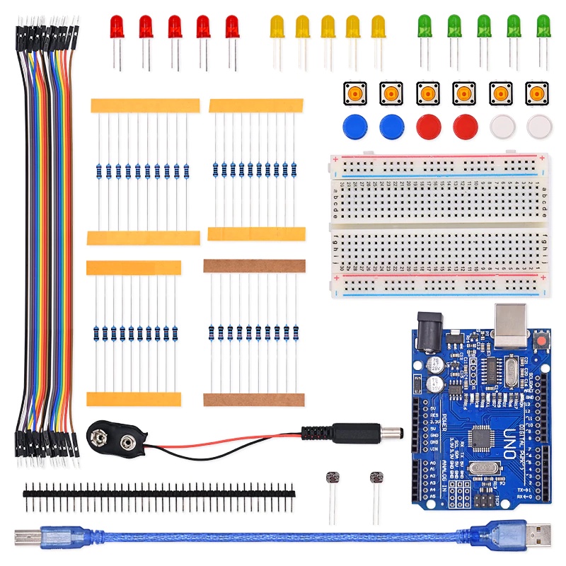 Kit Arduino Iniciante Start Uno R3 Starter 94 Itens | Shopee Brasil