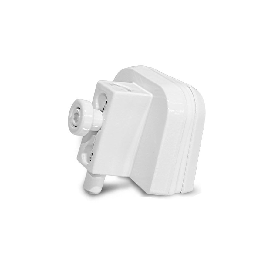 Trinco 1521 / 1335 P/ Portas E Janela Vidro Temperado Polímero - Branco