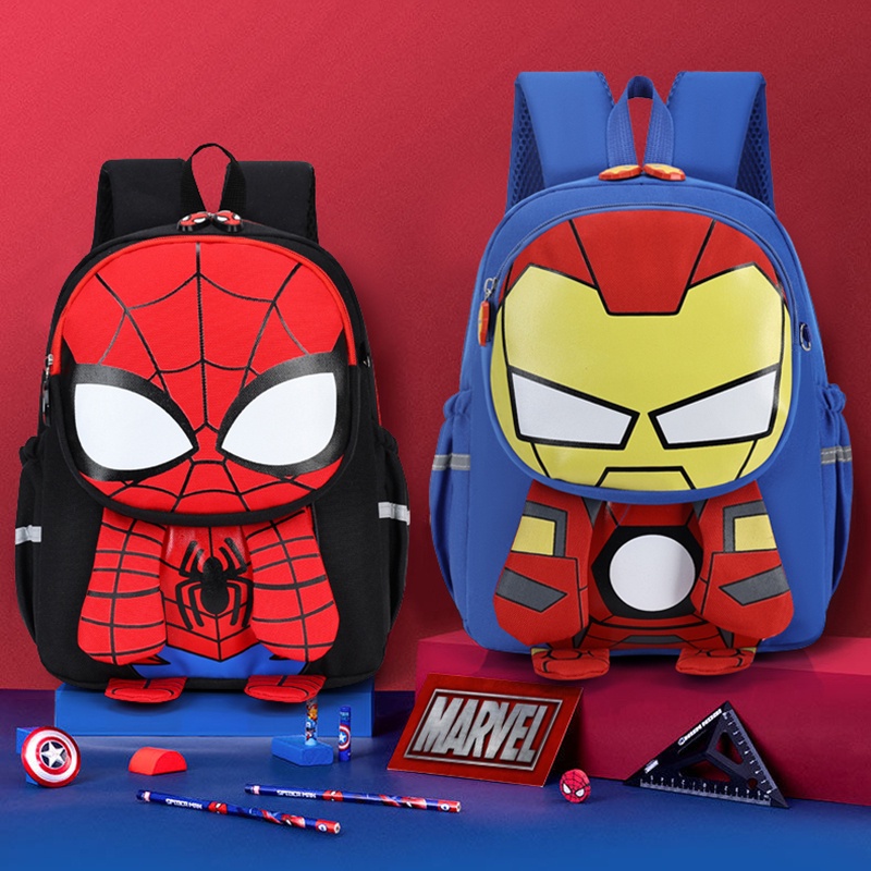 Mochila Escolar Desenho Disney Homem-Aranha Para Pré-Escola/Viagem/Jardim De Infância/Meninos