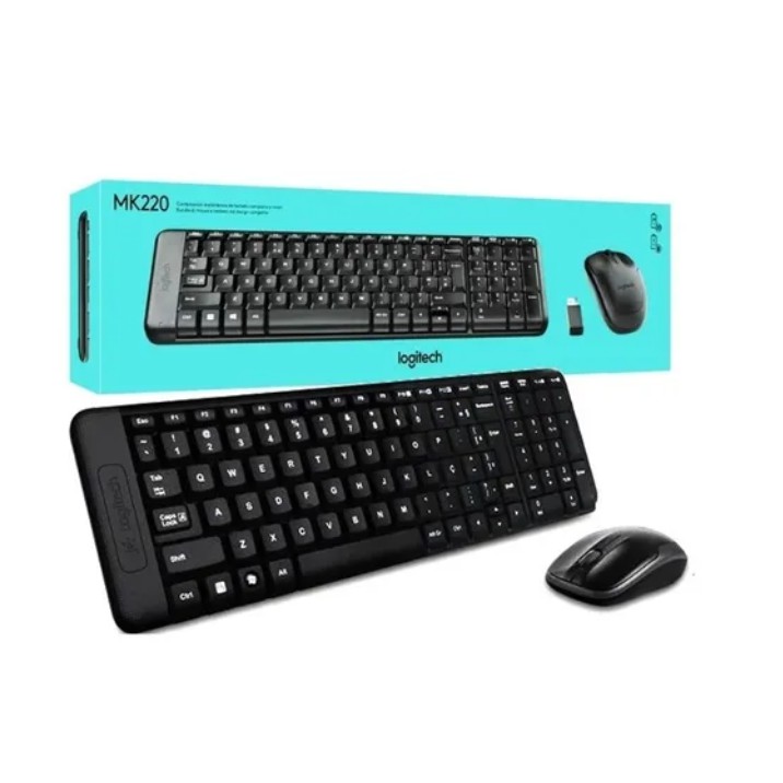 Kit Teclado E Mouse Logitech Sem Fio Mk220 Logitech