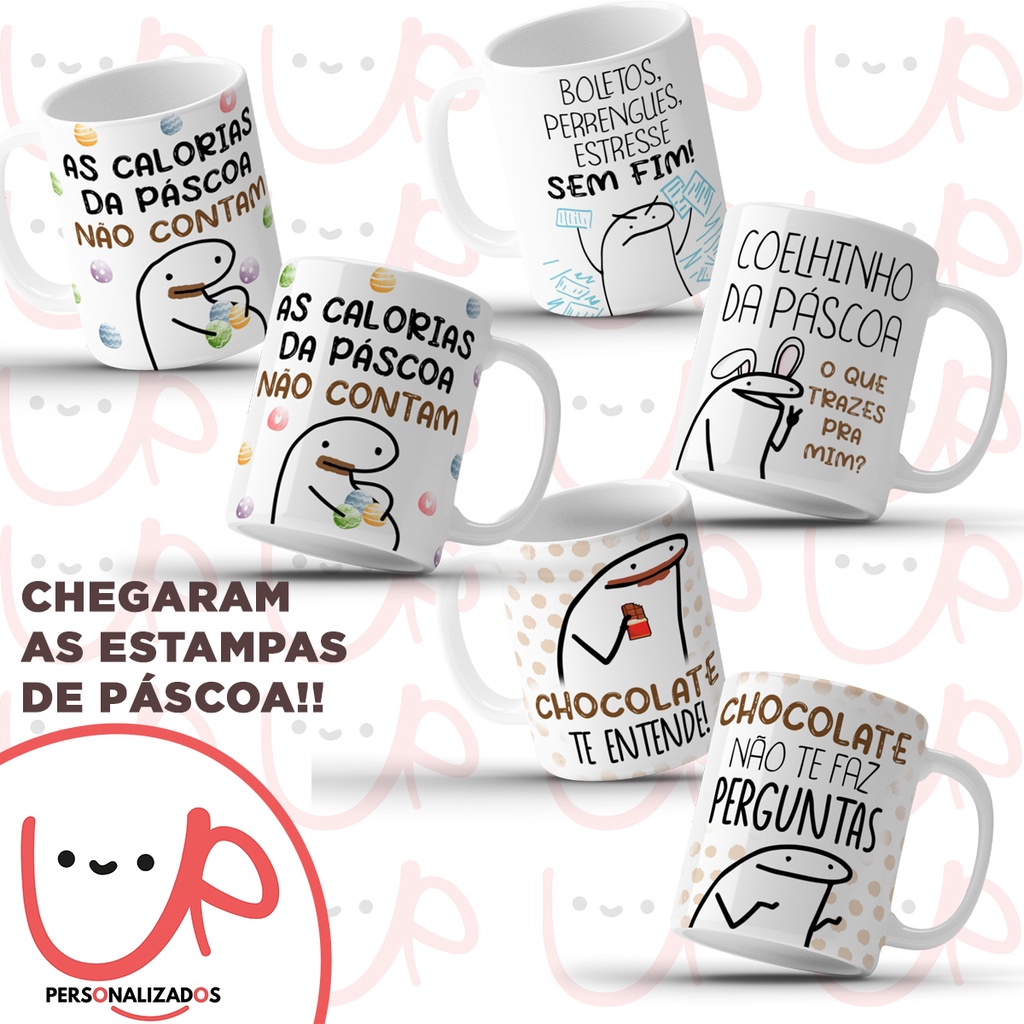 Caneca Personalizada Estampada Flork Meme Da Moda Frases De Humor Pascoa Ovo Chocolate Divertida