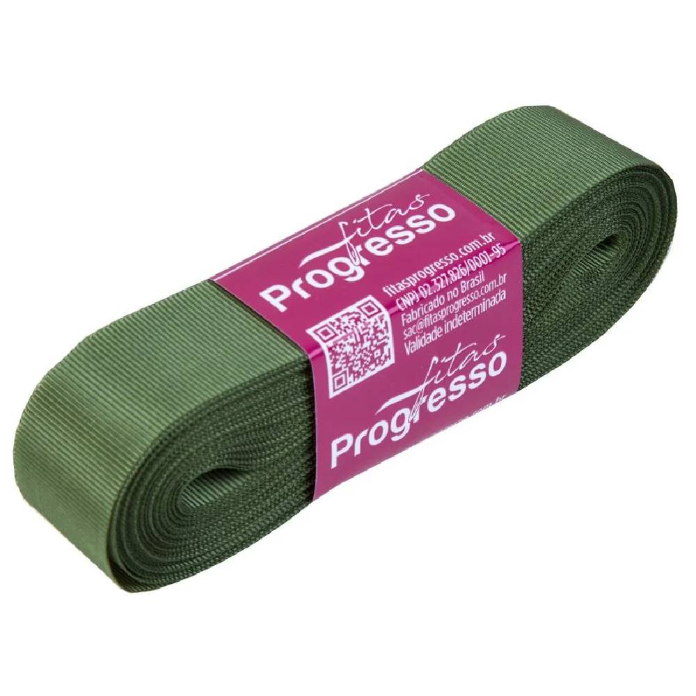 Fita Gorgurão Progresso 22mm nº5 10m 249 Verde Militar - 1un
