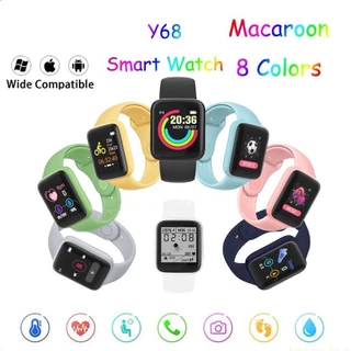 Smartwatch y68 relógio smart esportivo infantil eletrônico smart para meninos e meninas / estudantes
