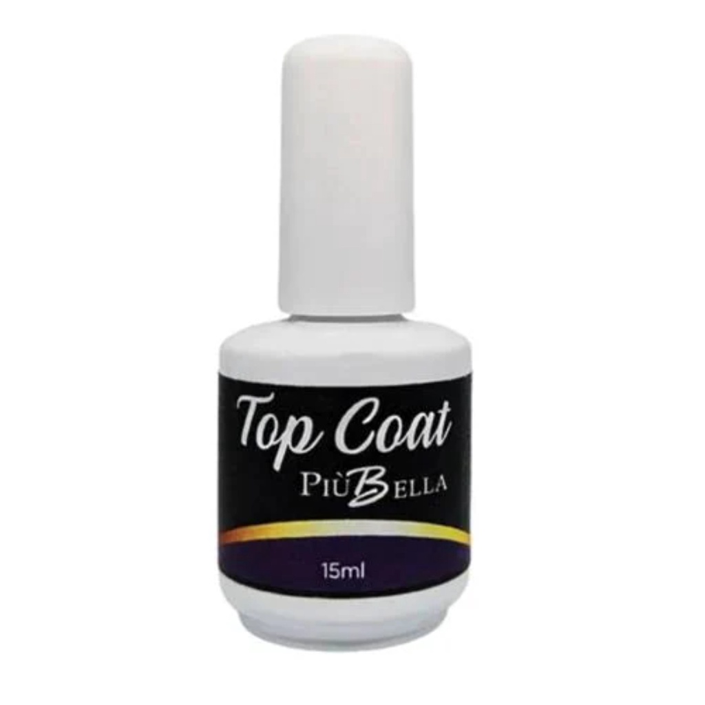 TOP COAT PIU BELLA FINALIZADOR EXTRA BRILHO 15 ML PARA ALONGAMENTO DE