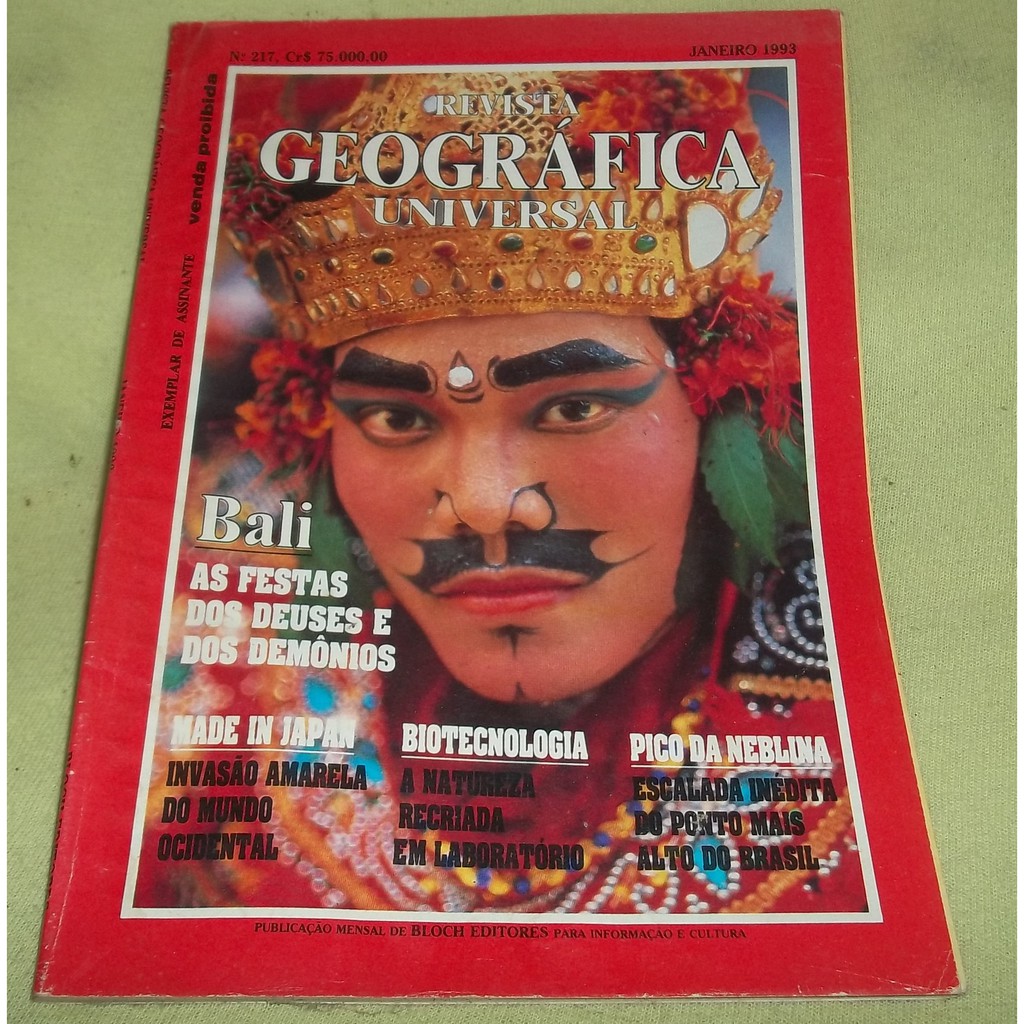 Revista Geográfica Universal  nº 217 - Janeiro  1993 - Bloch Editores