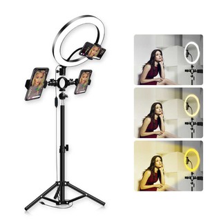 Ring Light Iluminador 26cm Com Tripé De 1,10 Cm 3 Suportes