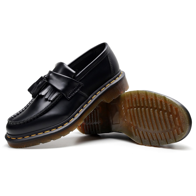 Mocassim Com Franja Unissex, Couro Sola Plataforma Antiderrapante, Estilo Dr. Martens, Tamanho EU 35-46