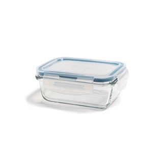Pote De Vidro Retangular De 330 Ml C/ Tampa Transparente