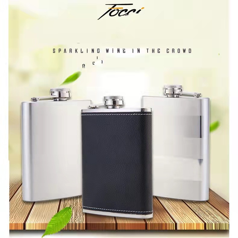 Kit Cantil Porta Bebidas 9 oz Inox C/ Funil, Copo, Talheres，Saca Rolhas