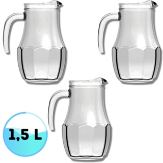 Conjunto 3 Jarras De Vidro De Suco Água E Bebidas Bar 1,5 L Tango  Envio Imediato em Oferta na Shopee