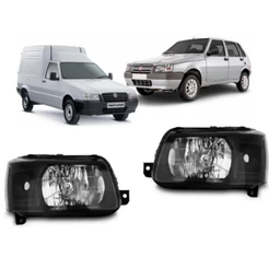 Farol Fiat Uno Fiorino Mascara Negra 2004 2005 2006 2007 2008 2009 2010 2011 2012 2013