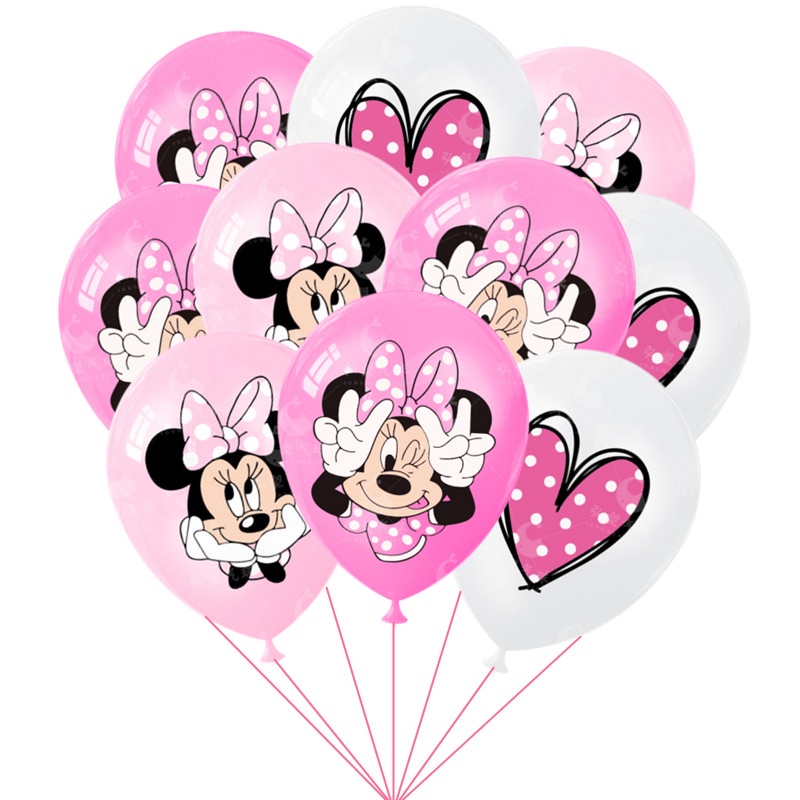 10pcs 12 Polegada Minnie Mouse Balão De Látex Fontes Do Partido Rosa ...