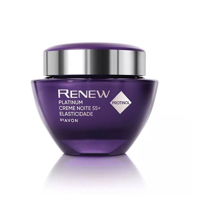 Creme Facial Renew Platinum 55+ Creme Rosto Avon C/ Protinol Noite