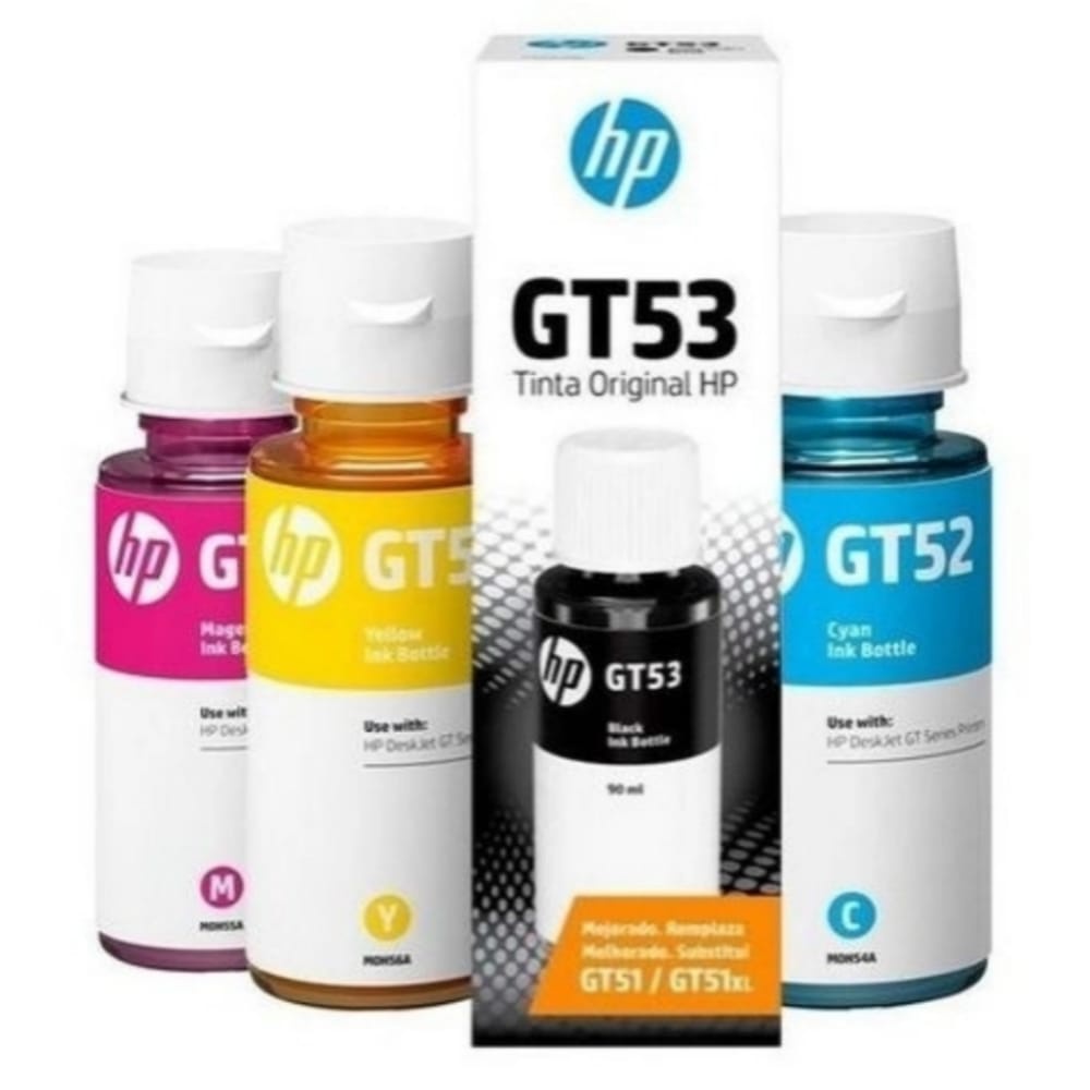 Kit Refil De Tinta Original Hp Gt53 Gt52 Color Smart Tank Series.