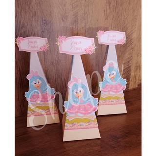 kit 10 caixas Pirâmide/ Cone personalizadas Galinha Pintadinha Candy