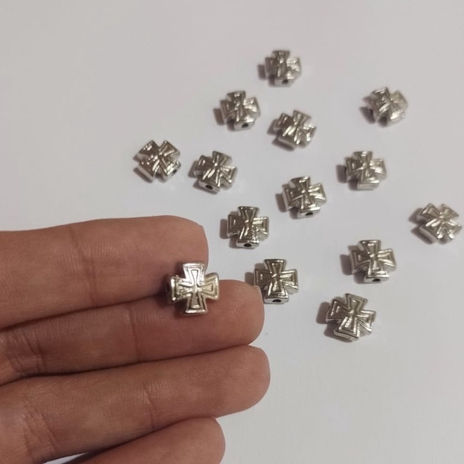 10 Entremeio / Passante para Terço Católico Níquel Cruz Pátea/Malta em Oferta na Shopee