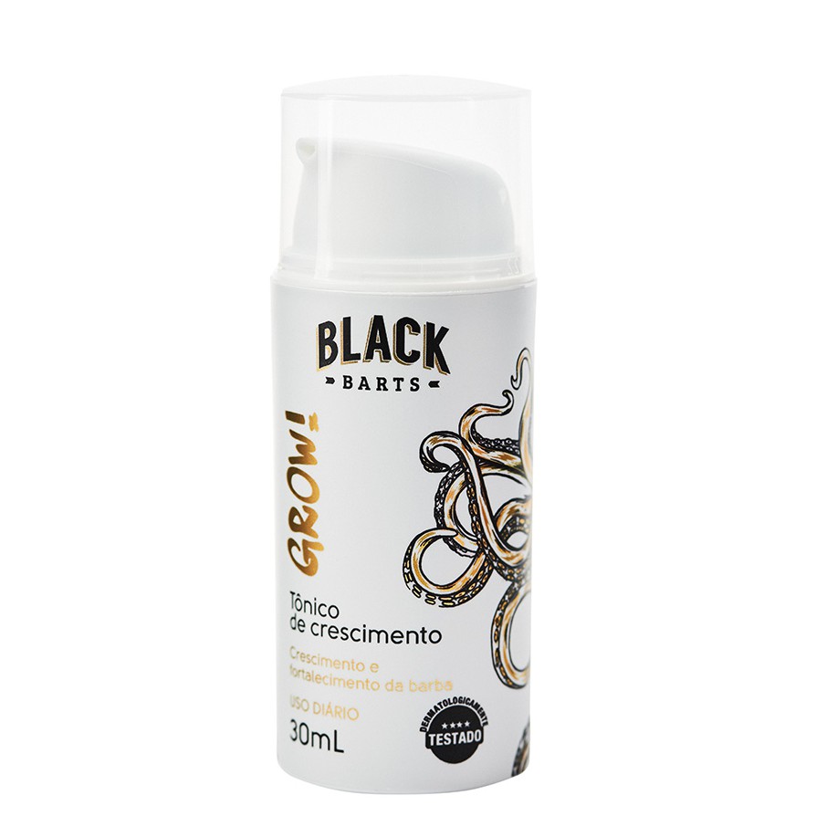 Grow! Black Barts - Produto Creme Tônico Pra Nascer Crescer Barba e Preencher Falhas da Barba