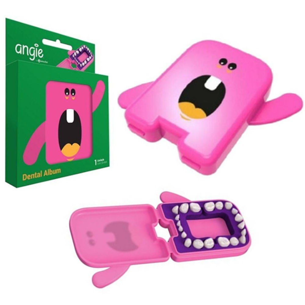 Álbum de Dente Infantil Rosa - Porta Dentinho - Porta Dente de Leite - Estojo de Dente Rosa