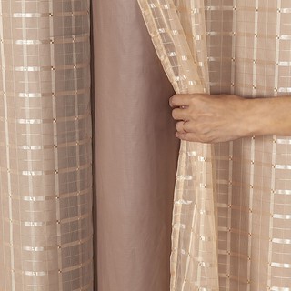 Cortina Blackout PVC Colors com Tecido Voil Xadrez 2,00 m x 1,40 m