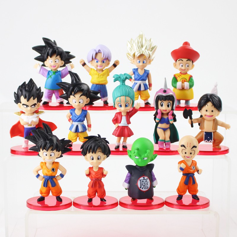 13 Pçs / Set Anime Figura De Ação Dragon Ball Z Son Goku Gohan Goten Vege Dragonball Brinquedos