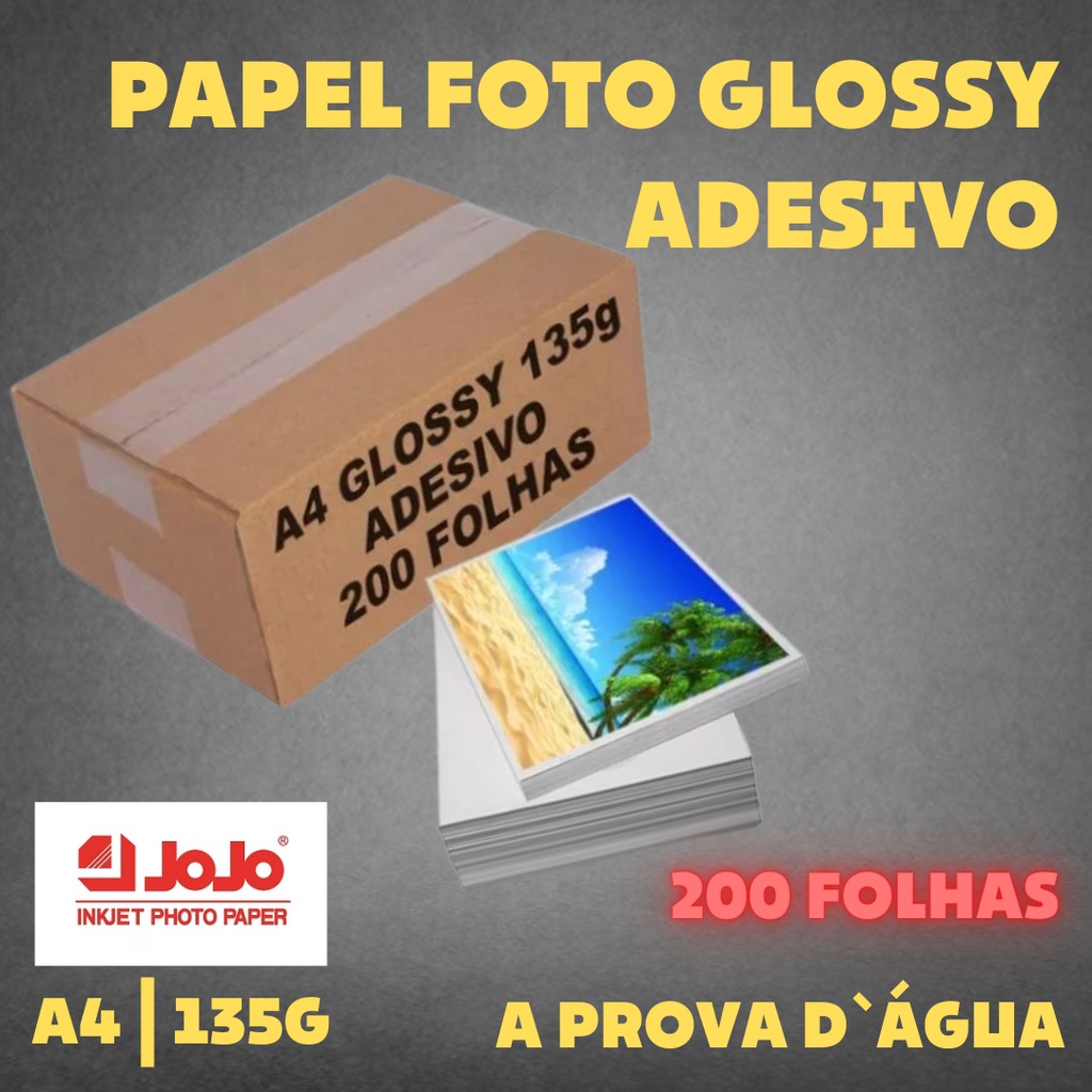 200 Folhas Papel Foto Glossy 135g A4 Brilho Auto Adesivo Shopee Brasil 2488