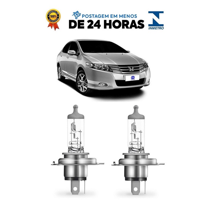 Par Lampada Farol Honda City 2009 2010 2011 2012 2013 2014 H4