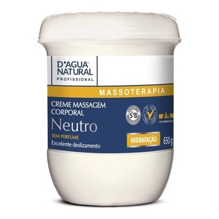 Creme De Massagem Neutro 650g Sem Cheiro Dagua Natural