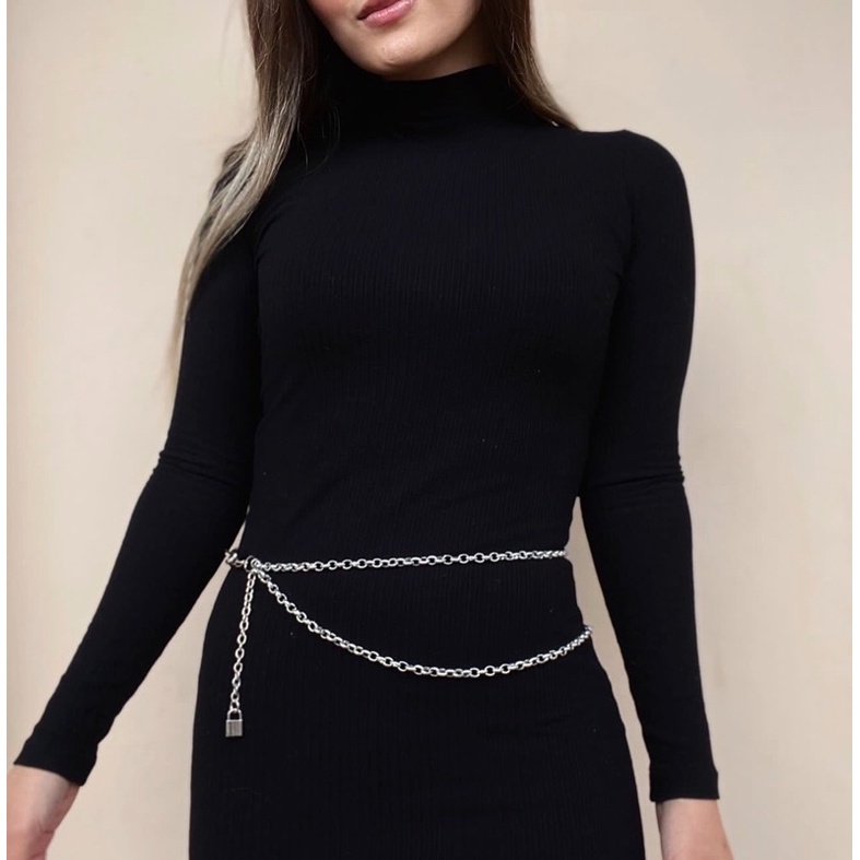 cinto duplo corporal bory chain body chain da moda para homens e mulheres