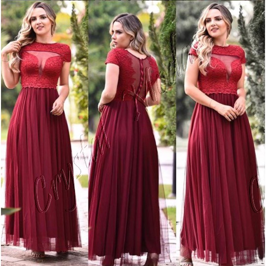 vestido longo saia de tule